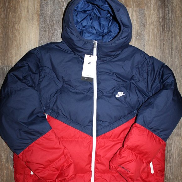 NWT NIKE MEN'S STORM WINDRUNNER DOWN FILLED WINTER PUFFER JACKET BLUE RED WHITE - Picture 4 of 11